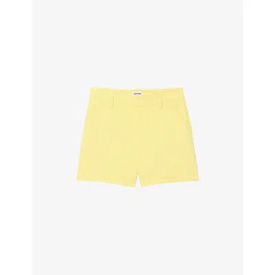 Zadig & Voltaire Womens Banana Sidou Regular-fit Stretch-woven Shorts In Yellow