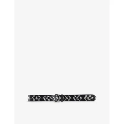 Zadig & Voltaire Womens Zadig&voltaire Starlight Eyelets Leather Belt In Black