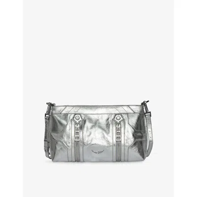 Zadig & Voltaire Womens Silver Sunny Moody Metallic-leather Shoulder Bag