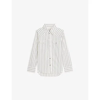 Zadig & Voltaire Womens Zadig&voltaire Thelma Logo-embellished Cotton-poplin Shirt In Green