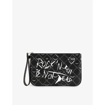 Zadig & Voltaire Womens Zadig&voltaire Z Monogram Faux-leather Pouch In Black