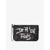 Zadig & Voltaire Womens Black Z Monogram Tag-print Canvas Clutch Bag