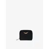 Zadig & Voltaire Womens Zv Mini Logo-plaque Leather Coin Purse Noir Gold