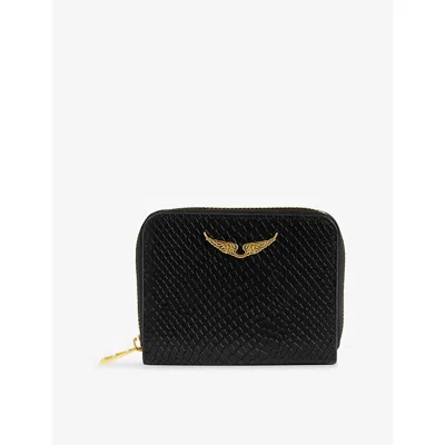 Zadig & Voltaire Womens Zv Mini Soft Wild Leather Coin Purse Black