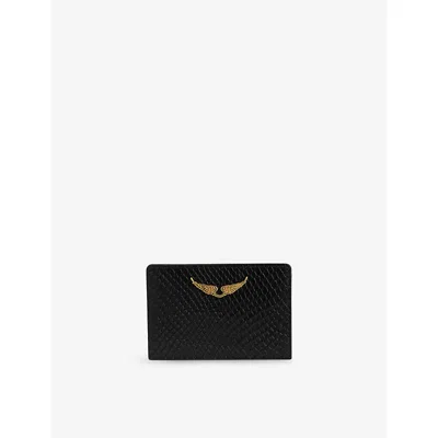 Zadig & Voltaire Womens Zv Pass Soft Wild Leather Card Holder Black