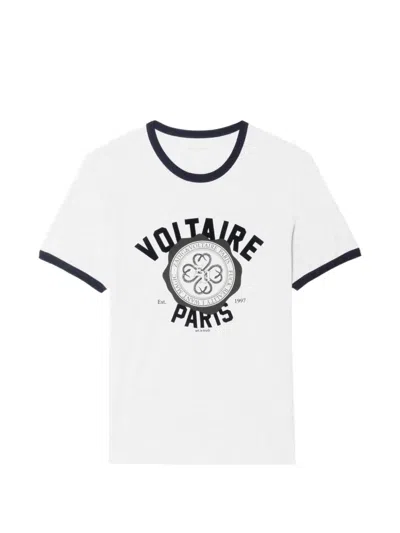 Zadig & Voltaire Woody Logo Ringer T-shirt In White