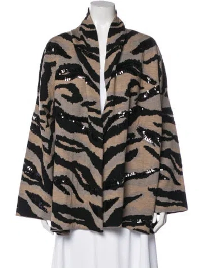Pre-owned Zadig & Voltaire Wool Animal Print Jacket W/ Tags In Black