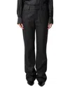 Zadig & Voltaire Pistol Car Shimmer Wool-blend Pant In Black