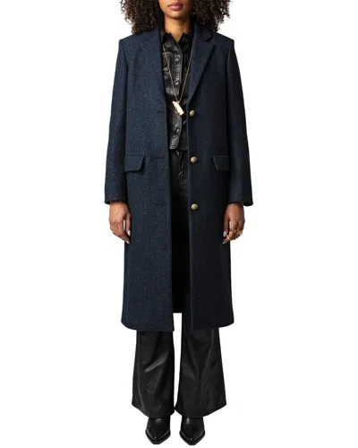 Zadig & Voltaire Wool-blend Coat In Black
