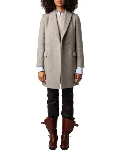 Zadig & Voltaire Wool-blend Coat In Neutral