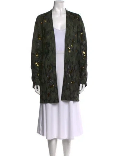 Pre-owned Zadig & Voltaire Wool Camouflage Print Sweater In Green