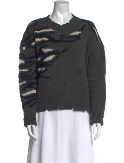 Pre-owned Zadig & Voltaire Wool Crew Neck Sweater In Gray