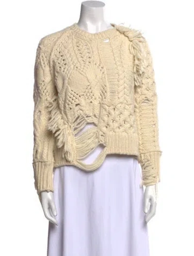 Pre-owned Zadig & Voltaire Wool Crew Neck Sweater In Neutral