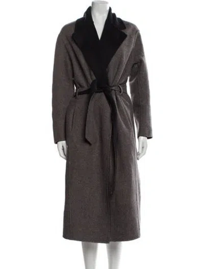Pre-owned Zadig & Voltaire Wool Faux Fur Coat In Brown