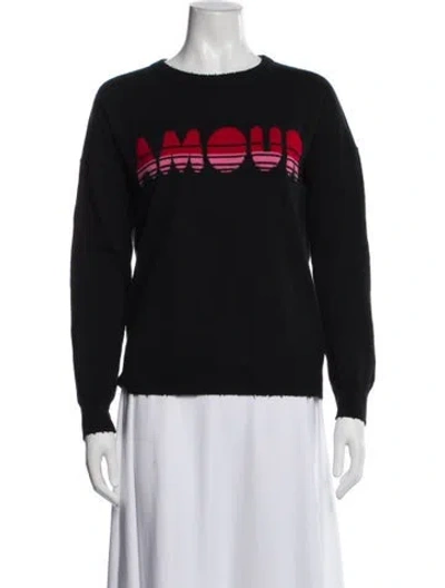 Pre-owned Zadig & Voltaire Wool Graphic Print Sweater In Black