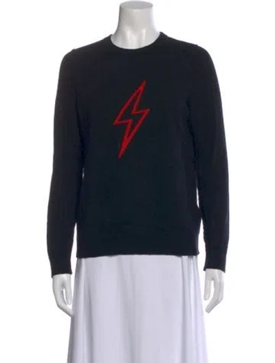 Pre-owned Zadig & Voltaire Wool Graphic Print Sweater In Black