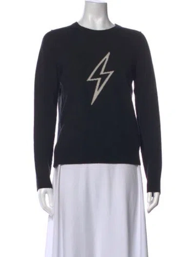 Pre-owned Zadig & Voltaire Wool Graphic Print Sweater In Black