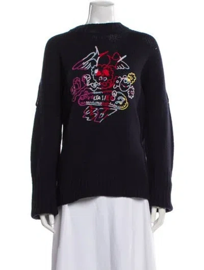 Pre-owned Zadig & Voltaire Wool Graphic Print Sweater In Blue