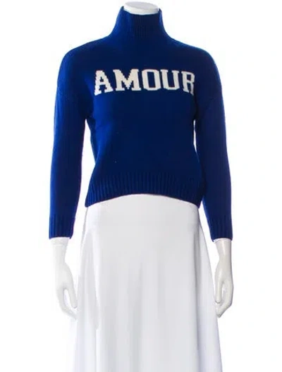 Pre-owned Zadig & Voltaire Wool Graphic Print Sweater In Blue