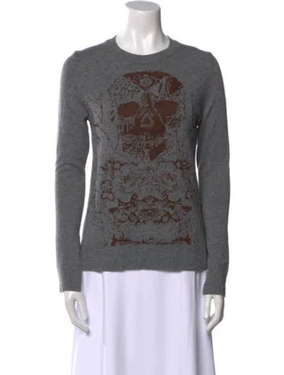 Pre-owned Zadig & Voltaire Wool Graphic Print Sweater In Gray