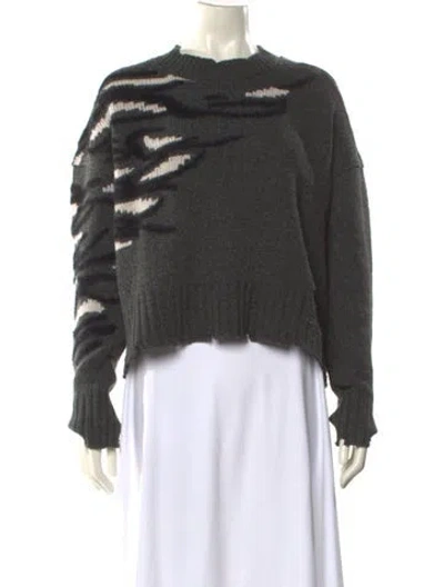 Pre-owned Zadig & Voltaire Wool Graphic Print Sweater In Gray