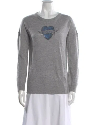 Pre-owned Zadig & Voltaire Wool Graphic Print Sweater In Gray