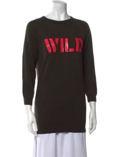Pre-owned Zadig & Voltaire Wool Graphic Print Sweater In Green