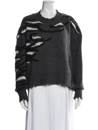 Pre-owned Zadig & Voltaire Wool Graphic Print Sweater In Grey