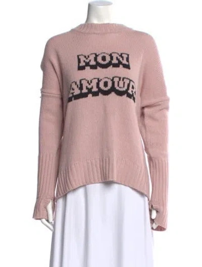 Pre-owned Zadig & Voltaire Wool Graphic Print Sweater In Pink
