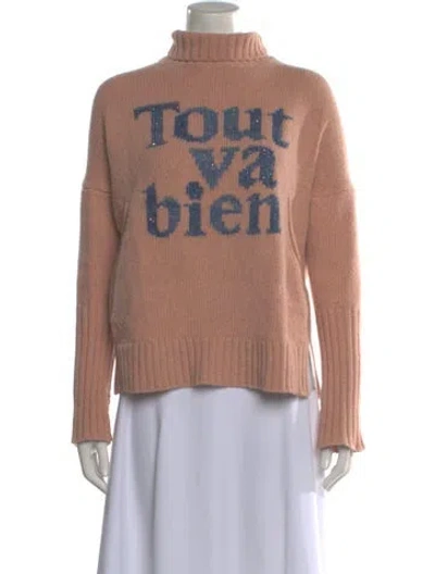 Pre-owned Zadig & Voltaire Wool Graphic Print Sweater In Pink