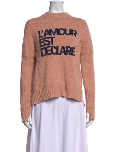 Pre-owned Zadig & Voltaire Wool Graphic Print Sweater In Pink