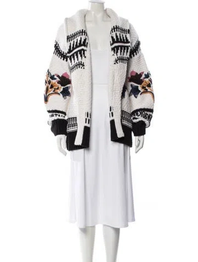 Pre-owned Zadig & Voltaire Wool Graphic Print Sweater In White