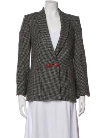 Pre-owned Zadig & Voltaire Wool Houndstooth Print Blazer In Multi