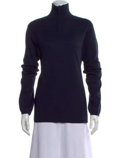 Pre-owned Zadig & Voltaire Wool Mock Neck Sweater In Blue