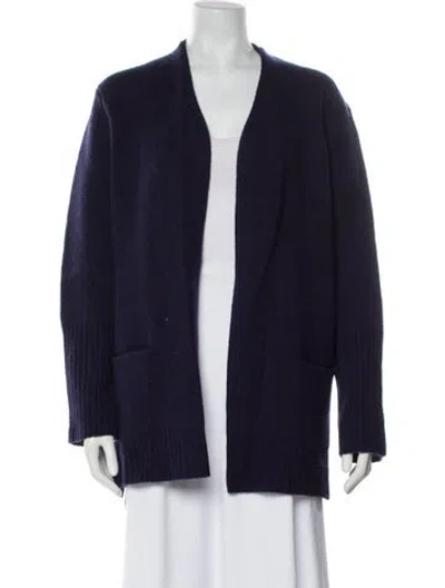 Pre-owned Zadig & Voltaire Wool Open Front Sweater In Blue