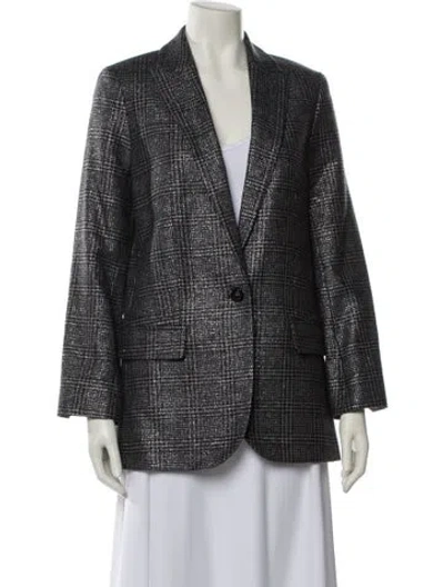 Pre-owned Zadig & Voltaire Wool Plaid Print Blazer W/ Tags In Multi