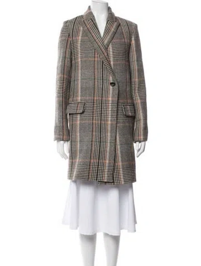 Pre-owned Zadig & Voltaire Wool Plaid Print Coat In Multi