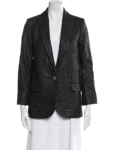 Pre-owned Zadig & Voltaire Wool Printed Evening Jacket In Gray