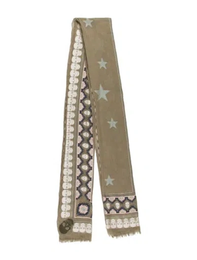 Pre-owned Zadig & Voltaire Wool Printed Scarf In Green