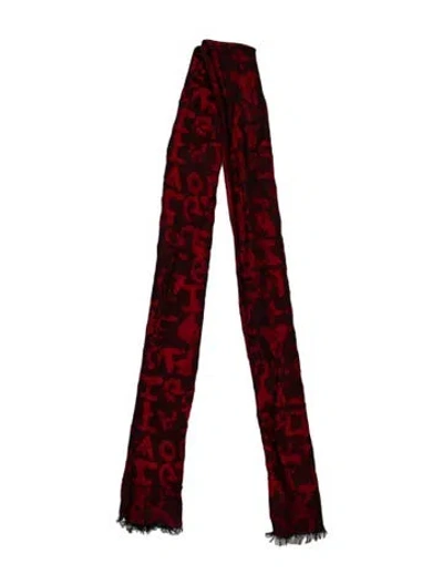 Pre-owned Zadig & Voltaire Wool Printed Scarf W/ Tags In Red