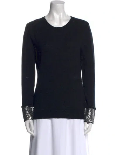 Pre-owned Zadig & Voltaire Wool Scoop Neck Sweater In Blue