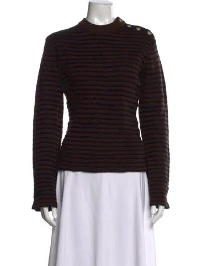 Pre-owned Zadig & Voltaire Wool Striped Sweater In Brown