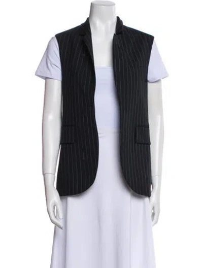 Pre-owned Zadig & Voltaire Wool Striped Vest W/ Tags In Black