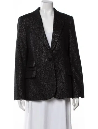 Pre-owned Zadig & Voltaire Wool Tweed Pattern Blazer In Black