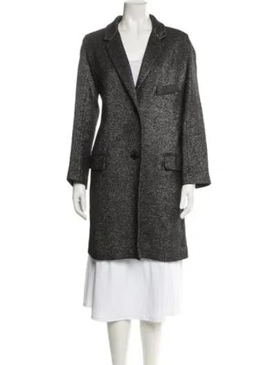 Pre-owned Zadig & Voltaire Wool Tweed Pattern Coat In Black