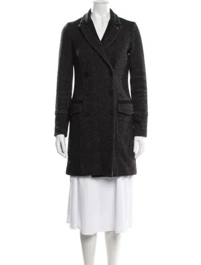 Pre-owned Zadig & Voltaire Wool Tweed Pattern Coat In Black
