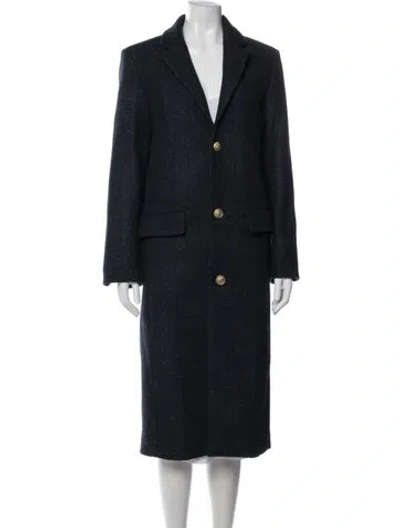 Pre-owned Zadig & Voltaire Wool Tweed Pattern Coat In Blue