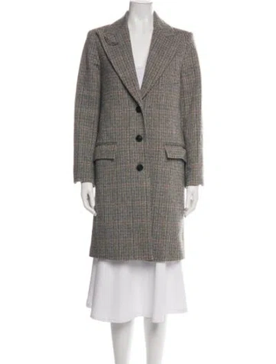 Pre-owned Zadig & Voltaire Wool Tweed Pattern Coat In Gray