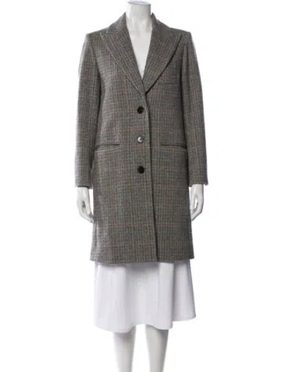 Pre-owned Zadig & Voltaire Wool Tweed Pattern Coat In Grey