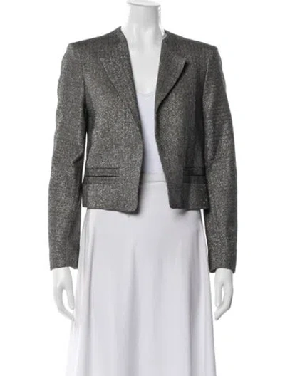 Pre-owned Zadig & Voltaire Wool Tweed Pattern Evening Jacket In Gray